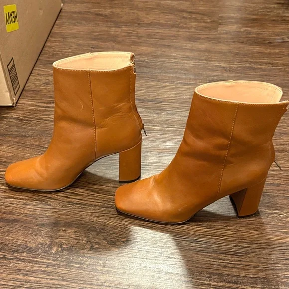 J. Crew Brown Leather Heeled Boots - Picture 2 of 11